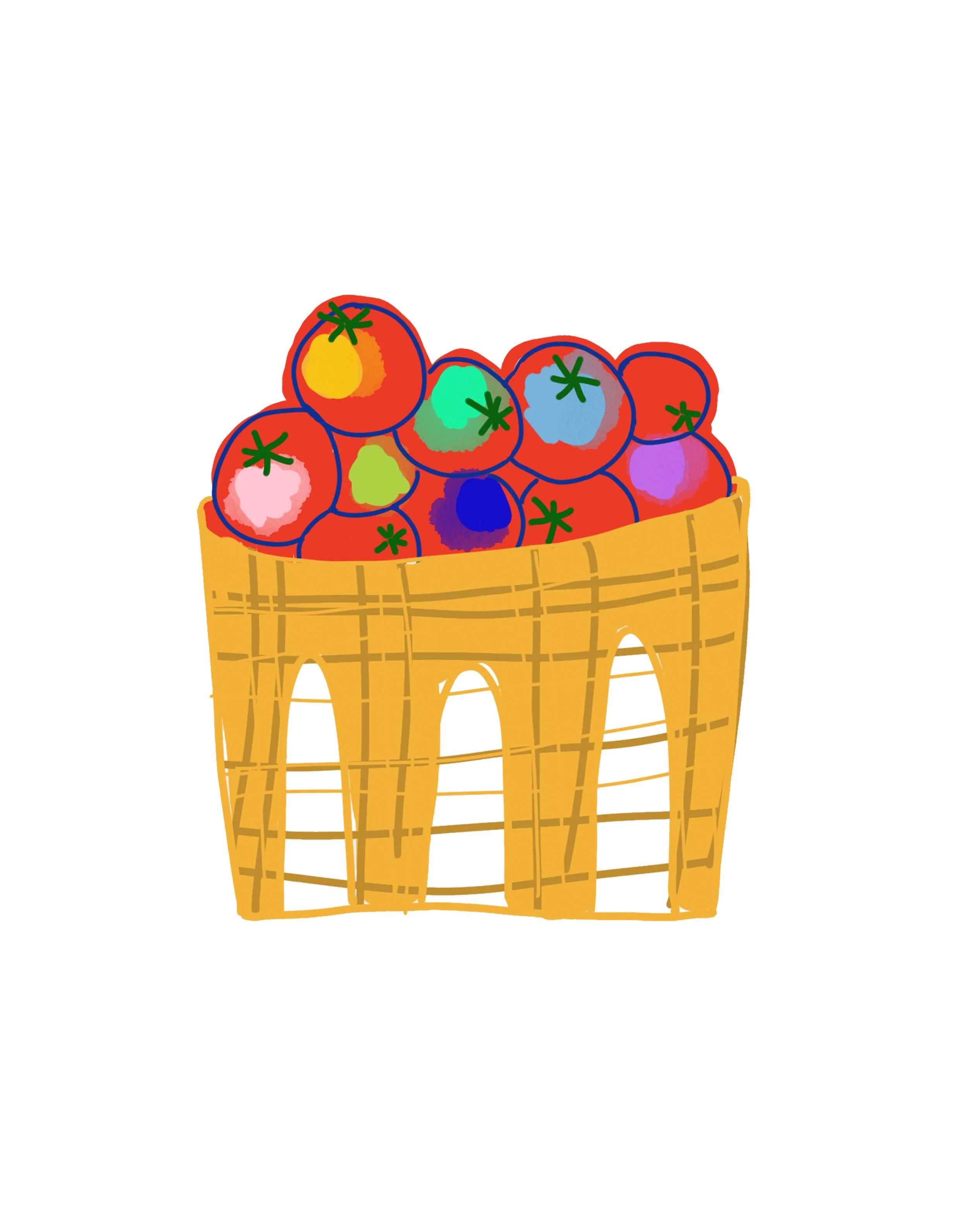Tomato Basket Garden Art Print