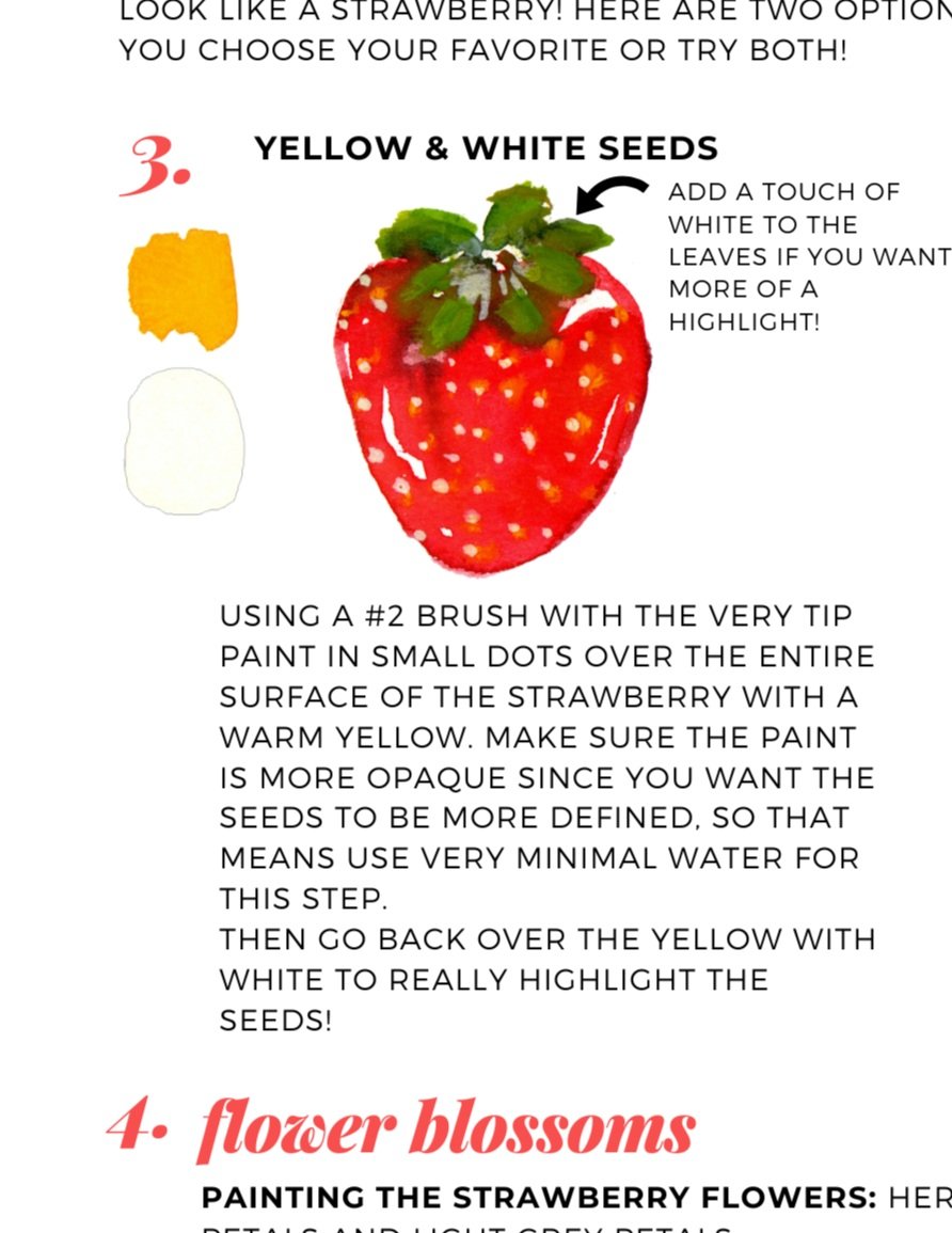 learn to paint strawberry blossoms watercolor painting digital guide