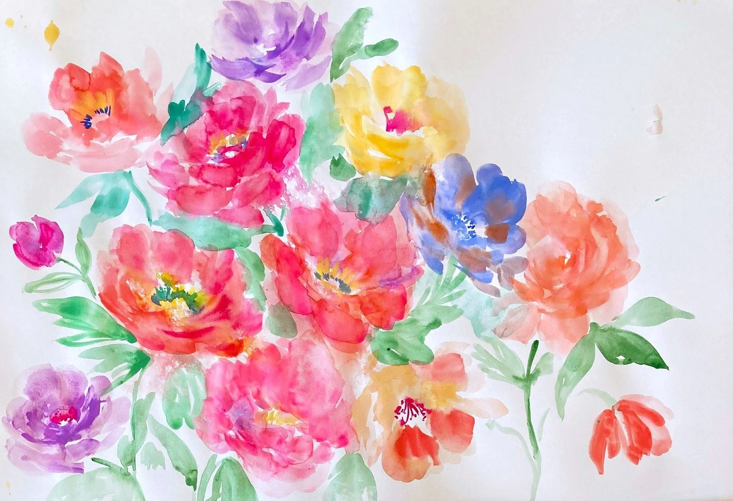 Whimsical Peony Watercolor Painting -Online Class