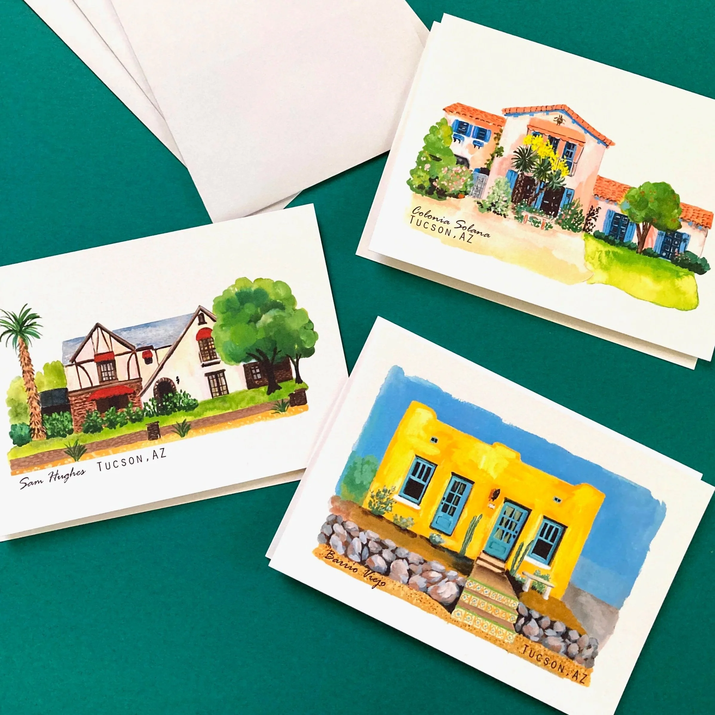 Tucson Historic Neighborhoods Card Set | Arizona Watercolor Cards