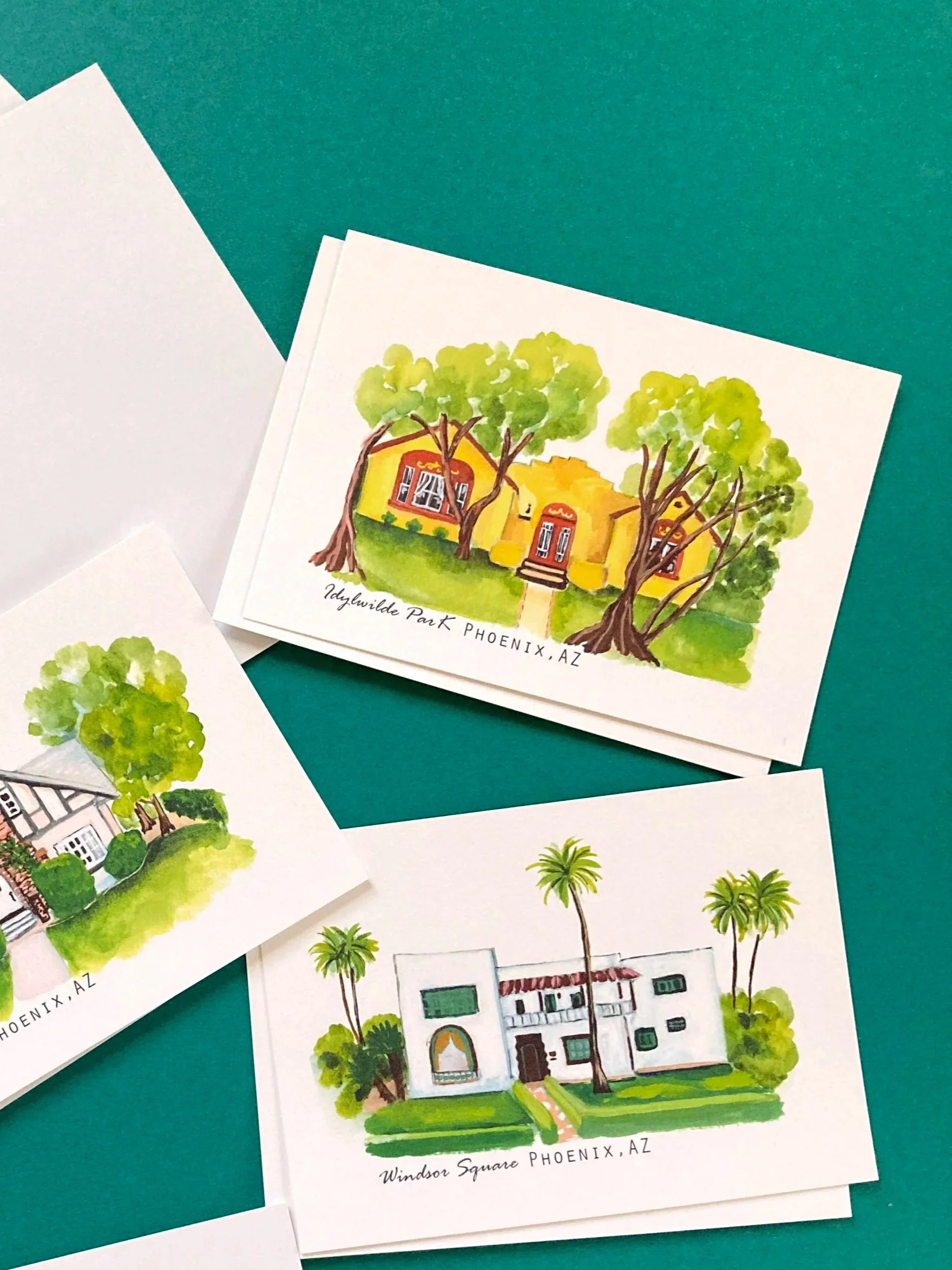 Phoenix Historic Neighborhoods Watercolor Card Set