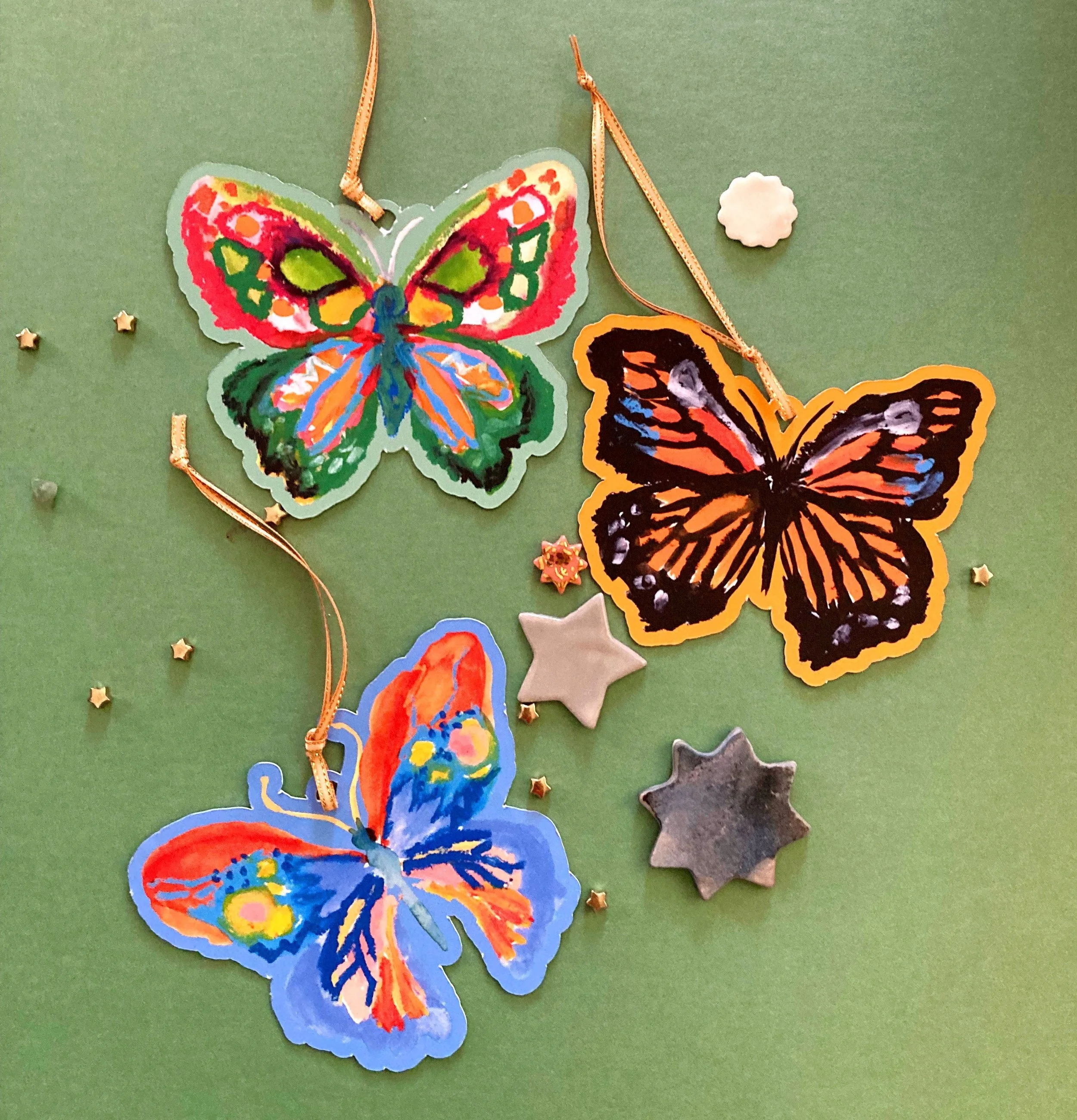 Butterflies Paper Ornament/ Gift Tag/ Diecut Decoration