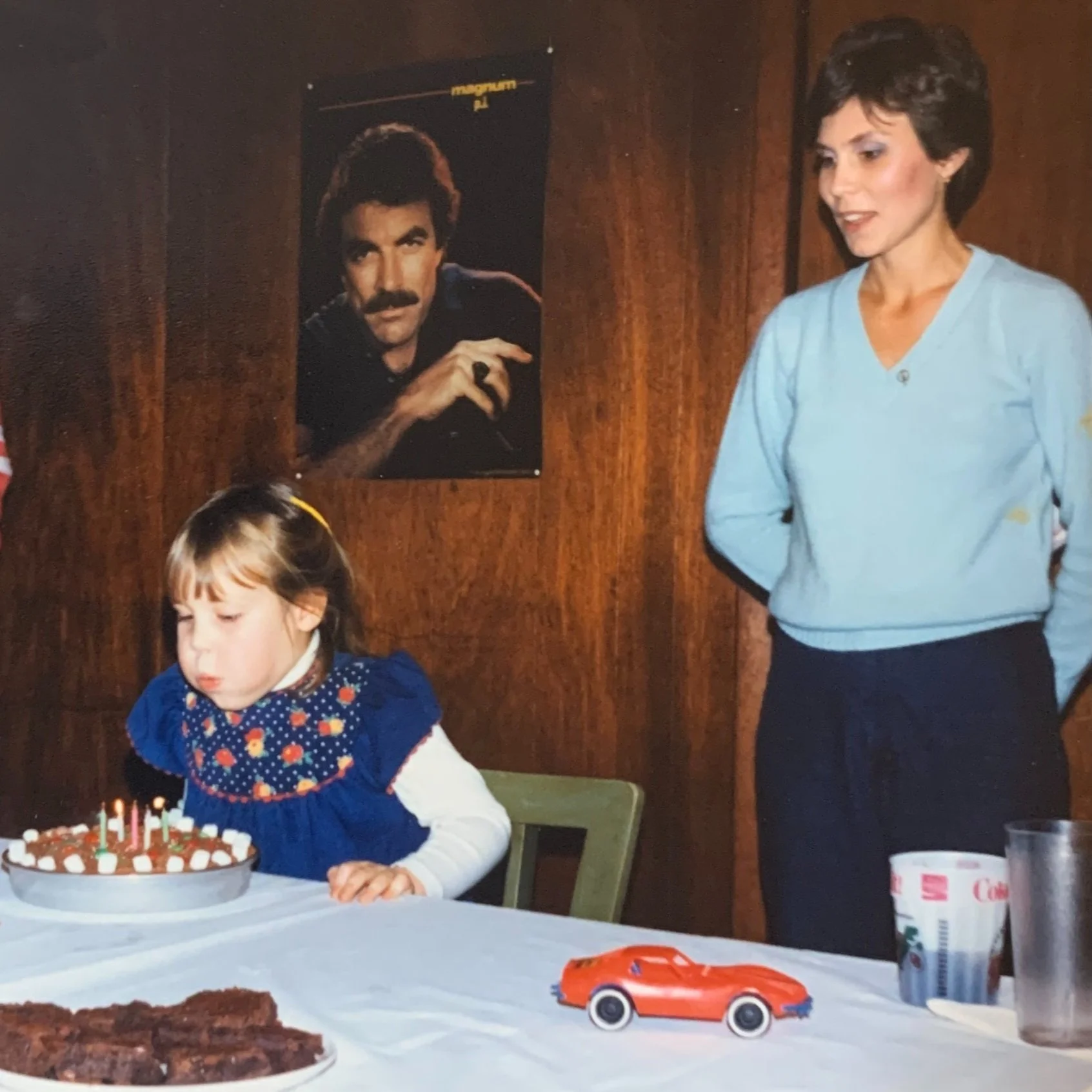 A toast to my mom, from Tom Selleck and I