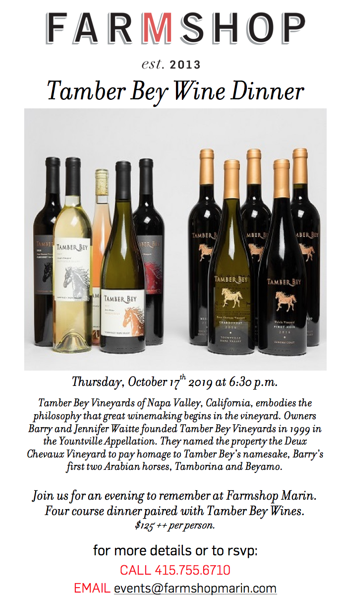 Farmshop Tamber Bey Wine Dinner Marin Country Mart