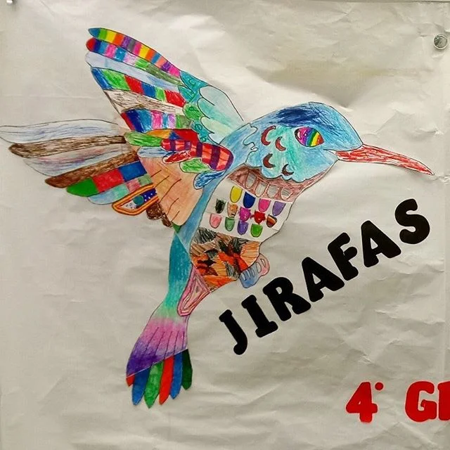 Los estudiantes de la escuela South Shore en Albany hacen arte de dos aves compartidas entre el estado de Guanajuato y Oregon! #garzamorena #zumbadorcanelo