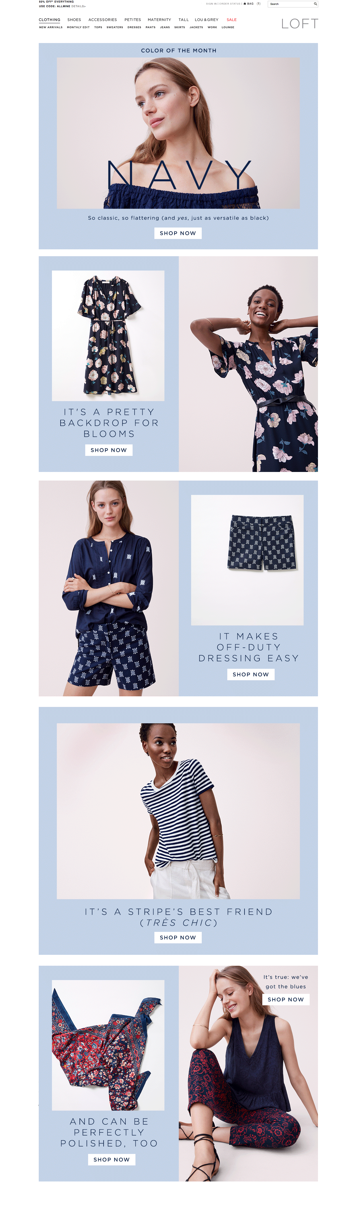 LOFT april 2017 color of the month landing page