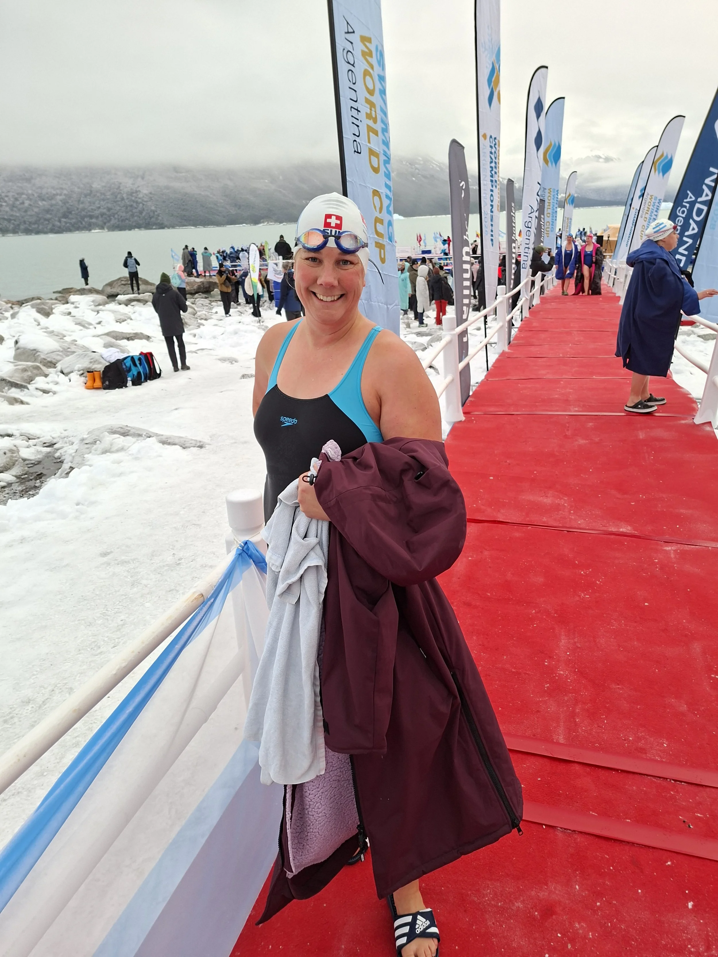 Nach dem 25 m Brustschwimmen.