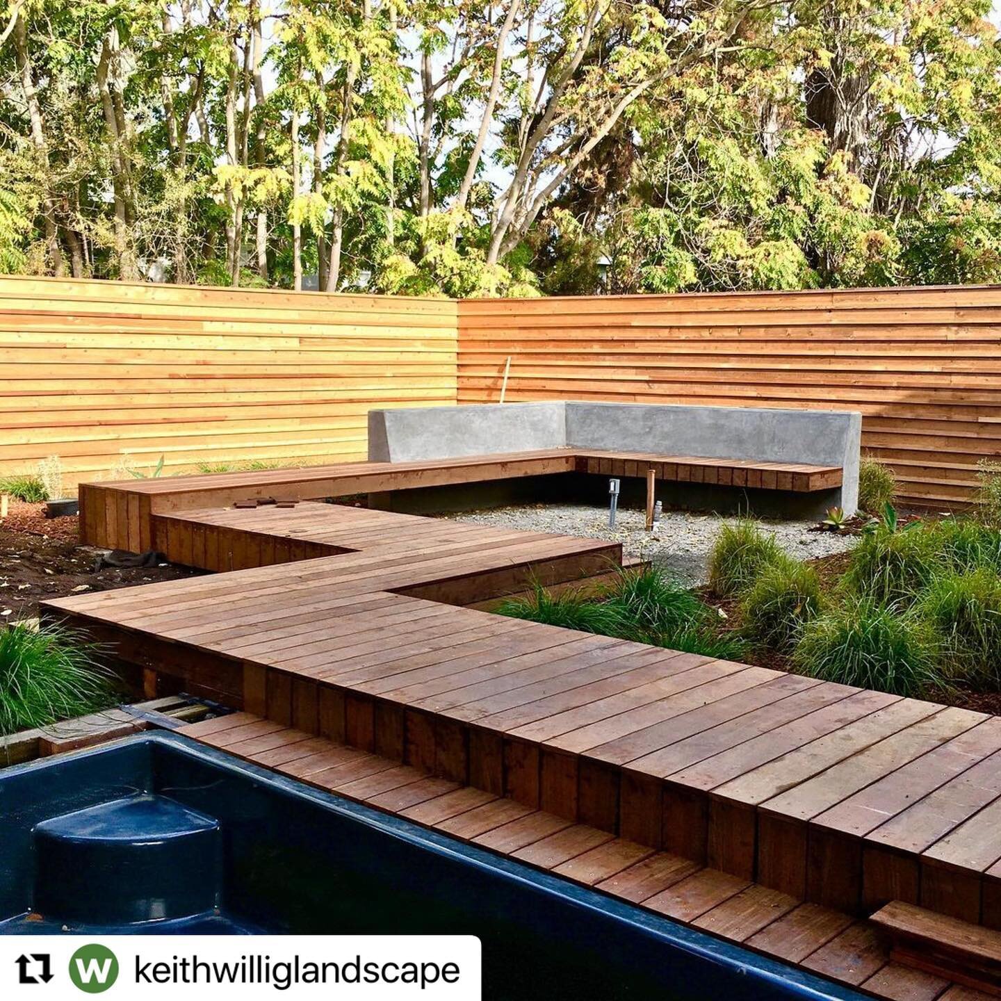 IPE deck, and custom cedar fence looking awesome! 👏 

#landscapearchitecture #firepit #dreamhome #beforeandafter #landscapedesign #contemporarydesign #beauty #landscapeconstruction #californialandscape #construction #customlandscape #luxury #stone #