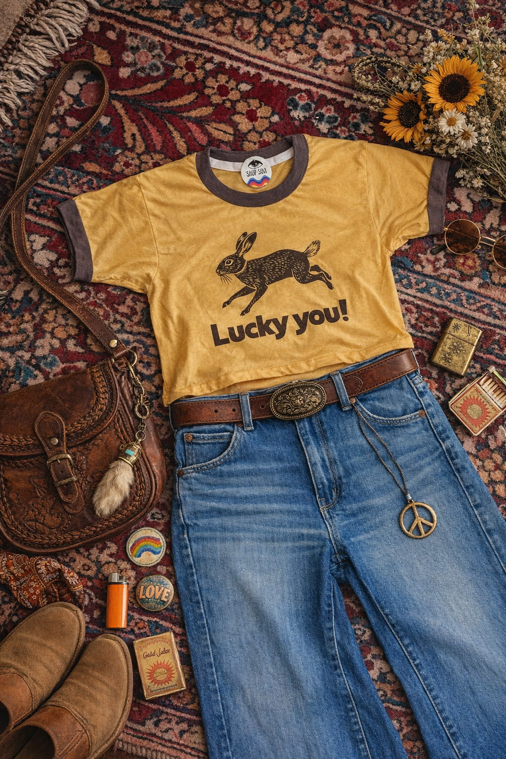 Lucky You! Cropped Ringer Tee
