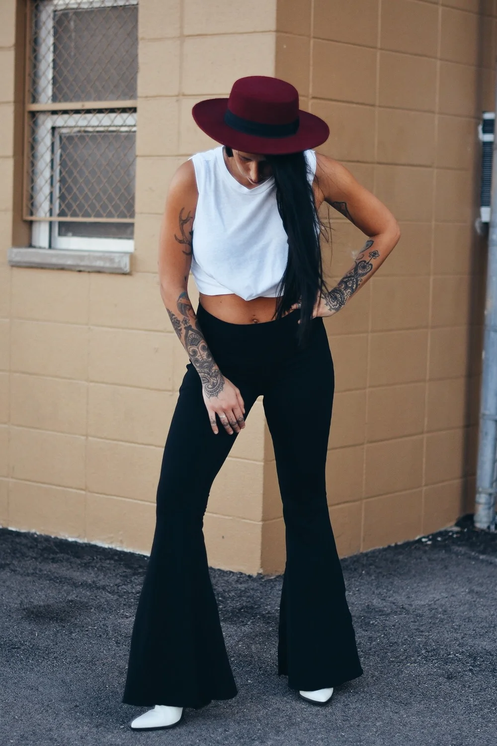 Foxy High Rise Black Bell Bottoms