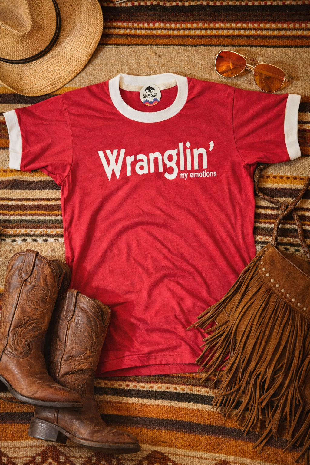 Wranglin' My Emotions Ringer Tee