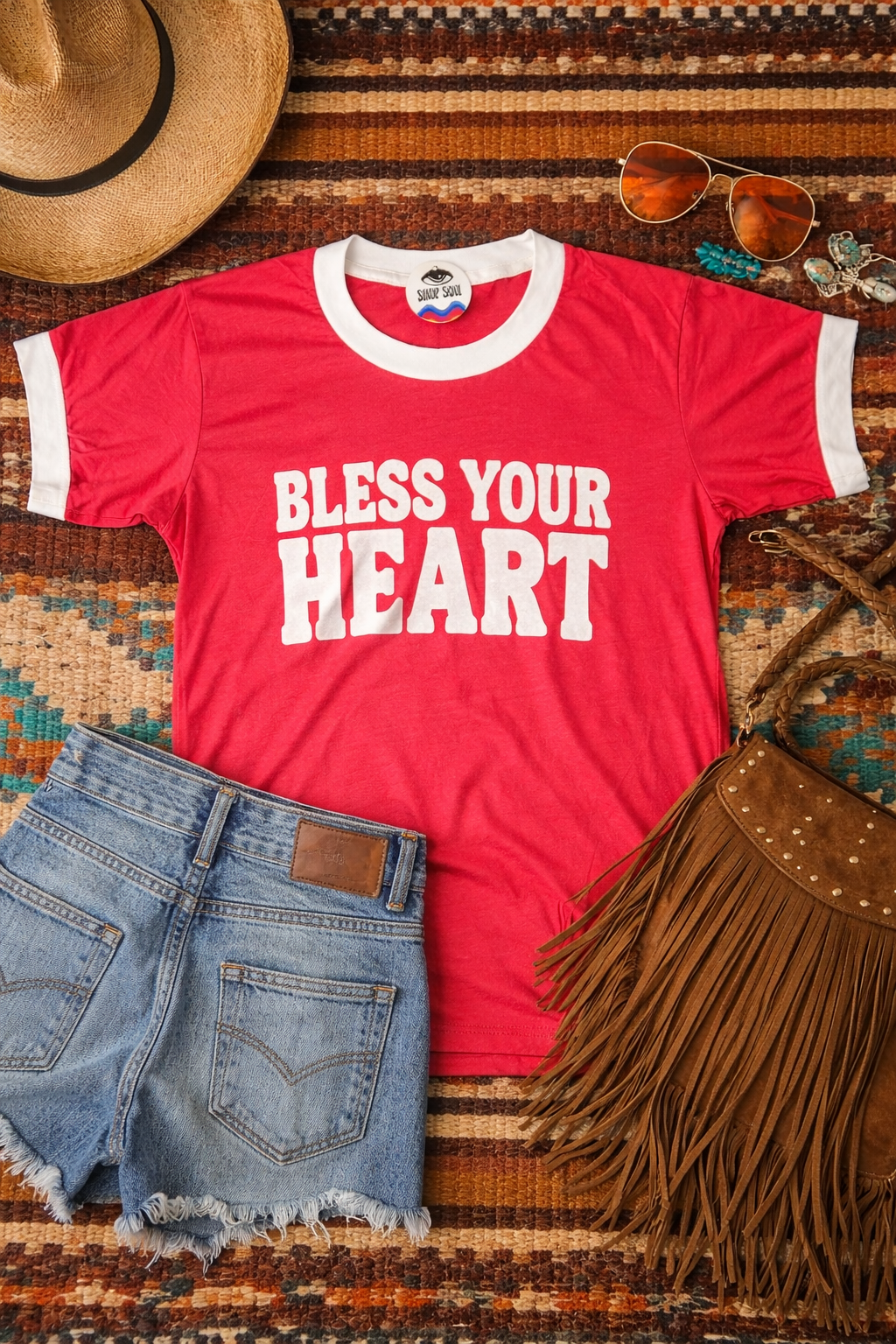 Bless Your Heart - Red Ringer Tee