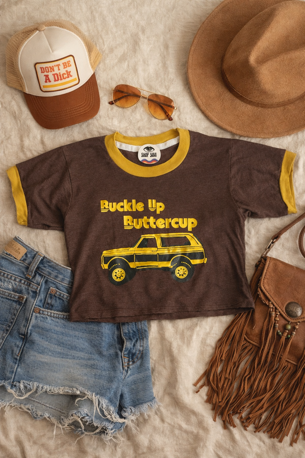 Buckle Up Buttercup Crop Ringer