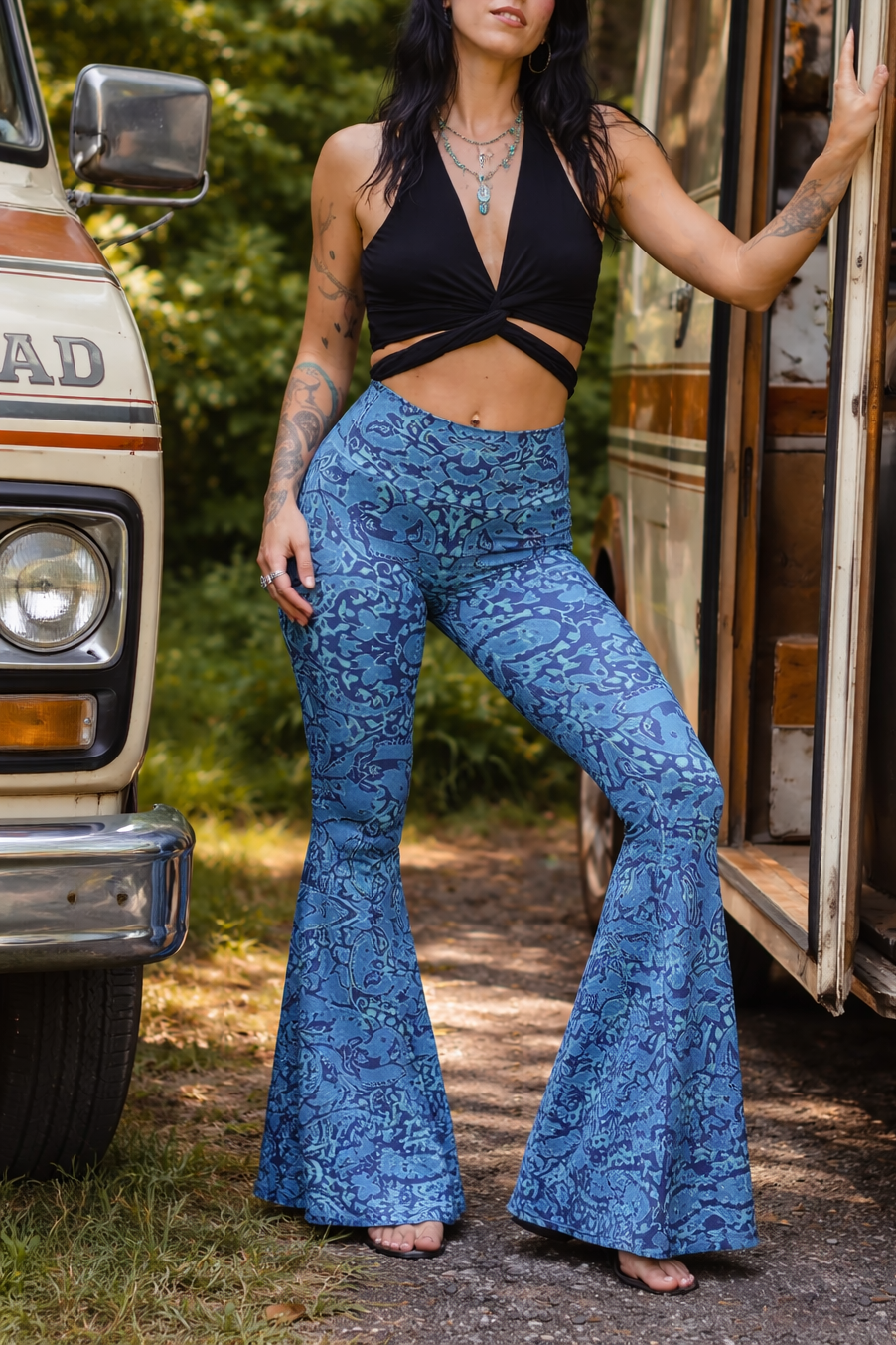 Sapphire Sky High Rise Bell Bottoms
