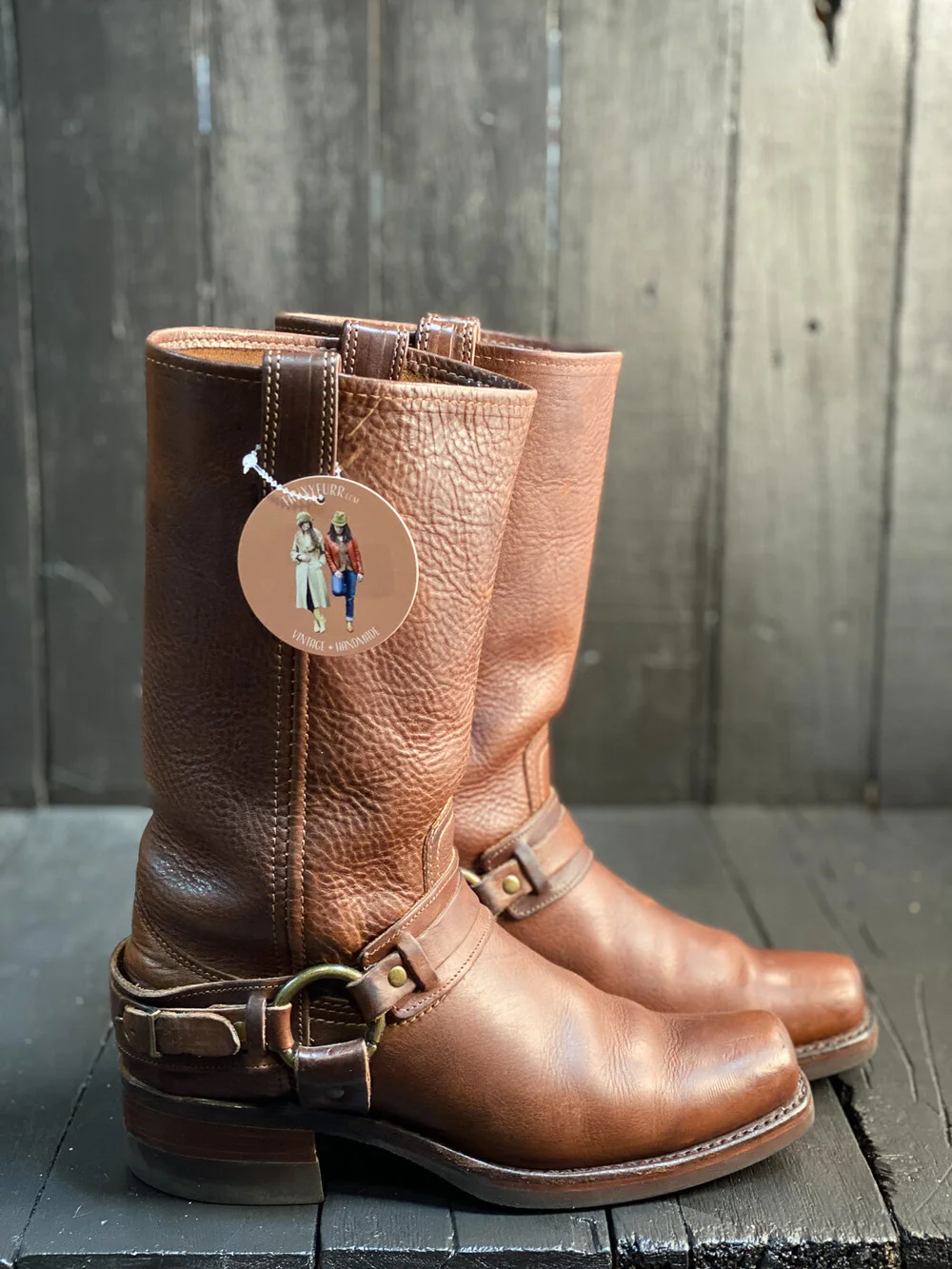 Womens US 10, Frye Harness Boots — FauxyFurr Vintage + Handmade display picture 1