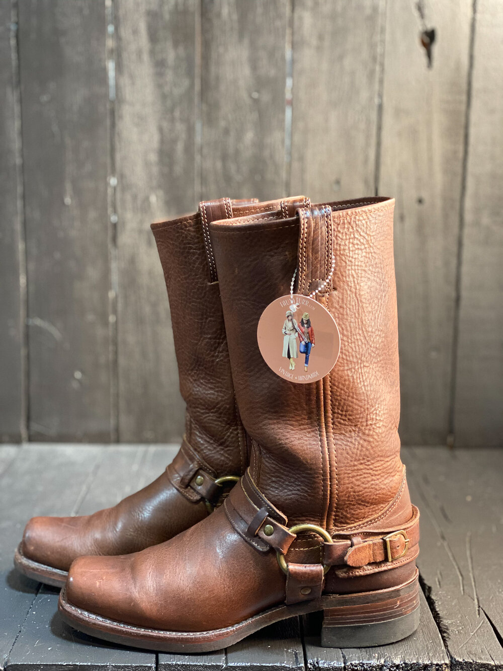 Womens US 10, Frye Harness Boots — FauxyFurr Vintage + Handmade