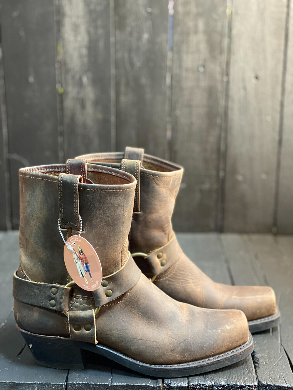 eindeloos Eik smog Womens US 9.5, Frye Harness Boots — FauxyFurr Vintage + Handmade