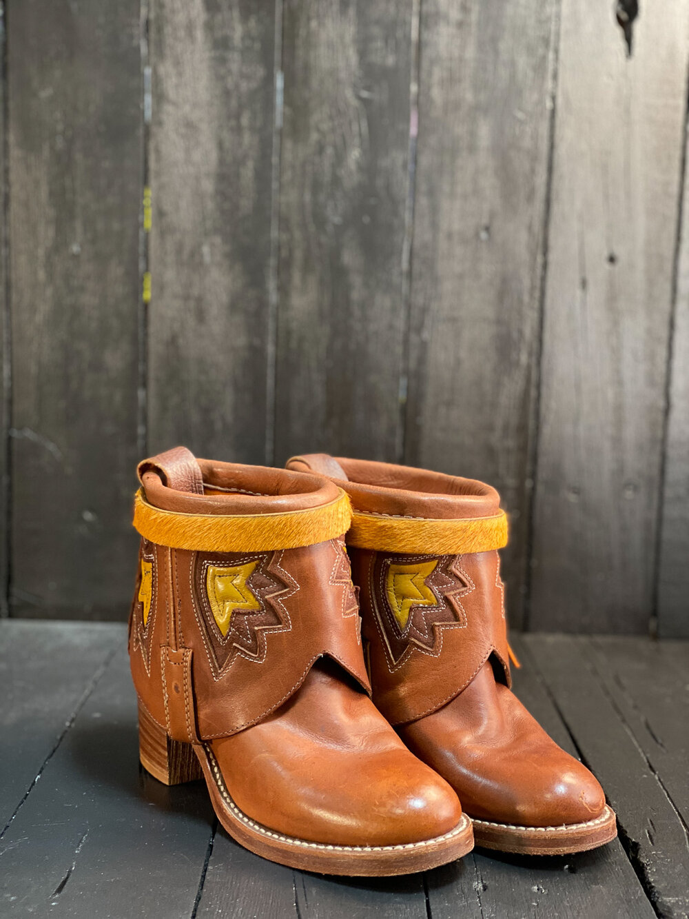 US 7, Upcycled Frye boots — Vintage + Handmade