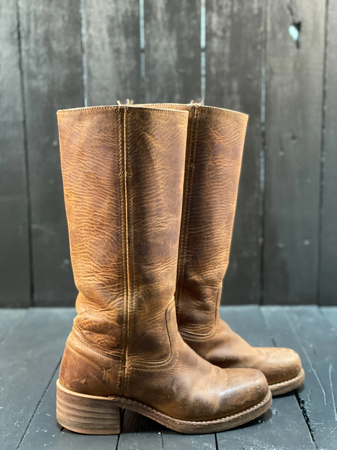 frye campus boots black