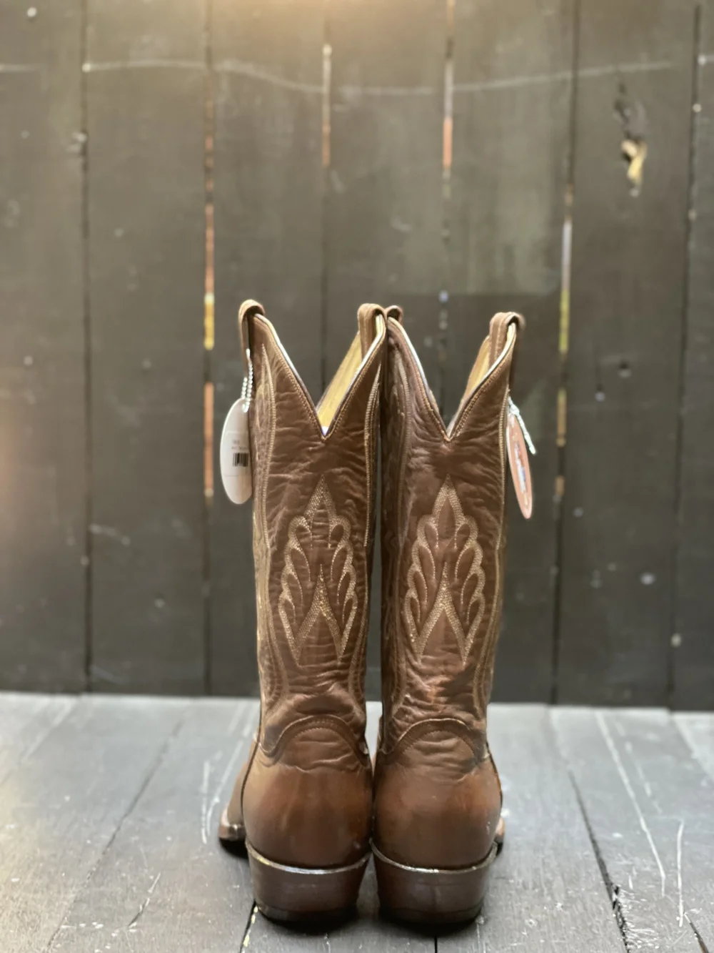 Vintage Tony Lama boots style 8959 Vintage Rainbow Stitch Tony Lama Cowboy Boots Brown Leather  main image 3