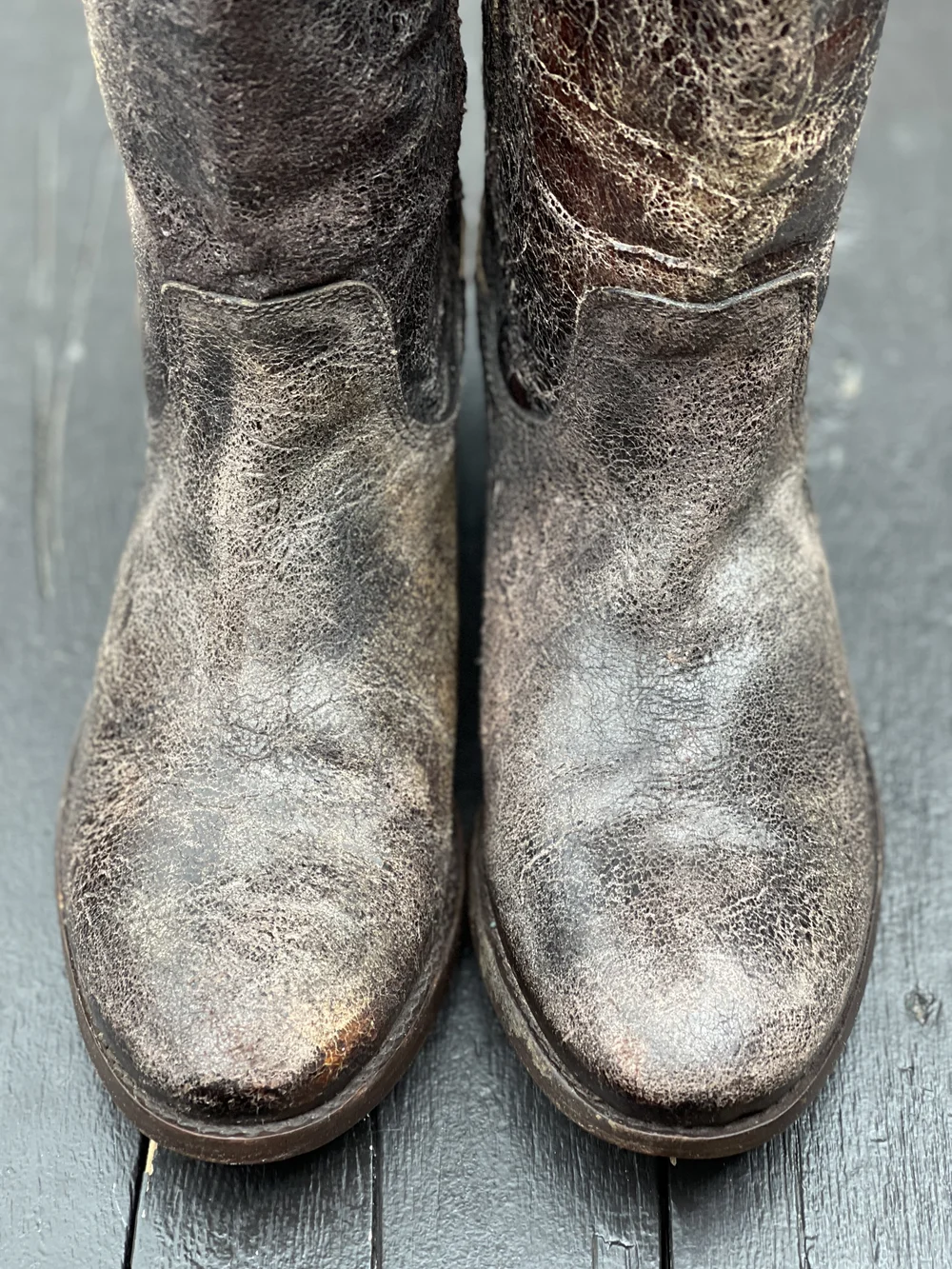Frye Distressed Gray Leather Boots FRYE Womens Size 7.5 B Distressed Gray Leather Ankle Fashion  main image 4