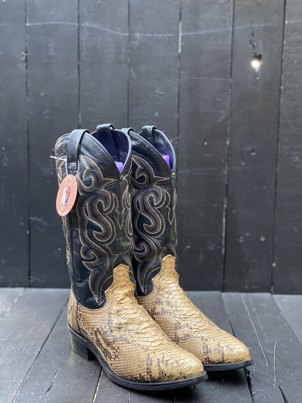 Dan Post men’s 9.5 boots DAN POST MEN EXOTIC PYTHON WESTERN BOOTS - R TOE – Boot N Shoot main image 3