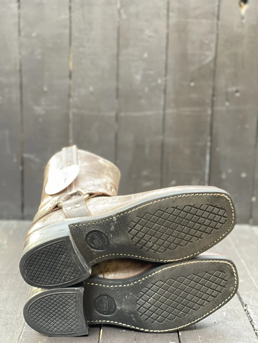 Vintage Frye Chunky Chukka Mens 9.5 Grey Leather Mens 9.5, Frye Boots — FauxyFurr Vintage + Handmade main image 3