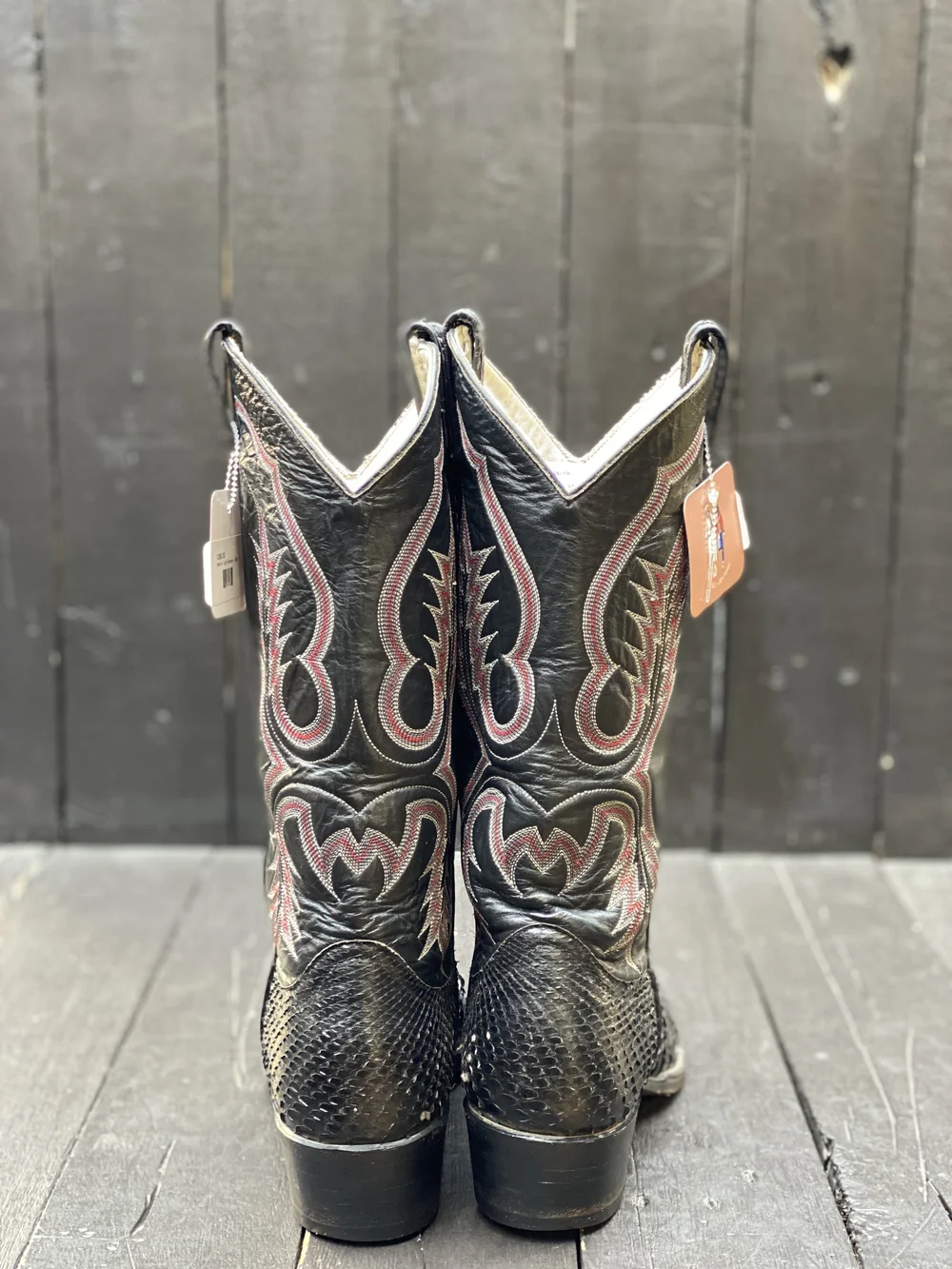 Bottes patchwork vintage Larry Mahan avec semelles flexibles confort