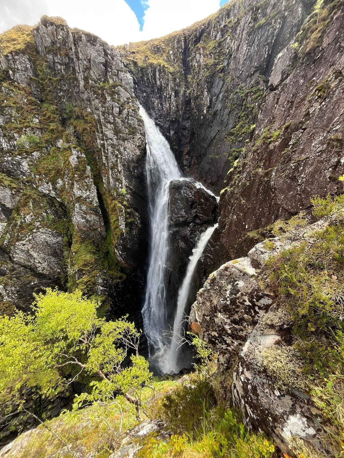 a waterfall picture of the Falls of Glomach