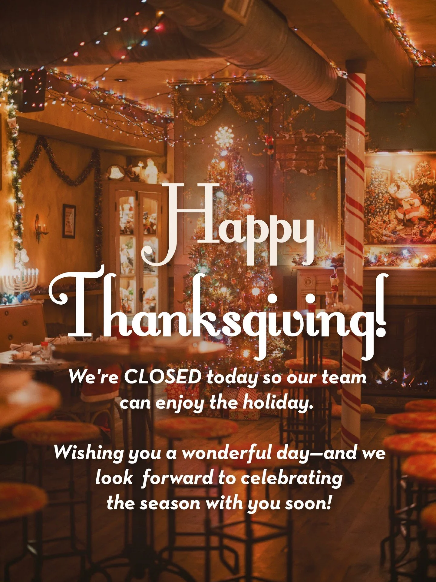 Happy Thanksgiving from our family to yours! 🦃🍂
We&rsquo;re closed today so our team can enjoy the holiday, but we&rsquo;ll be back tomorrow for Black Friday Brunch and Santa's Arrival in the Oval. Can&rsquo;t wait to continue enjoying the season w