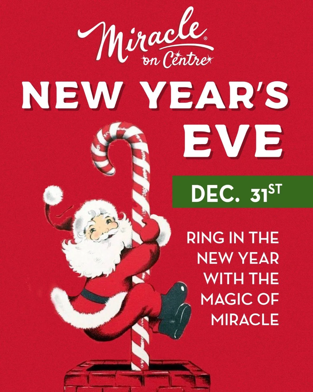 We&rsquo;re saying goodbye to 2025 the Miracle way with festive cocktails, twinkling lights, and holiday cheer filling every corner. ✨🎄
Join us on New Year&rsquo;s Eve as we count down to midnight together, bubbles in hand. (Yes, the Prosecco toast 