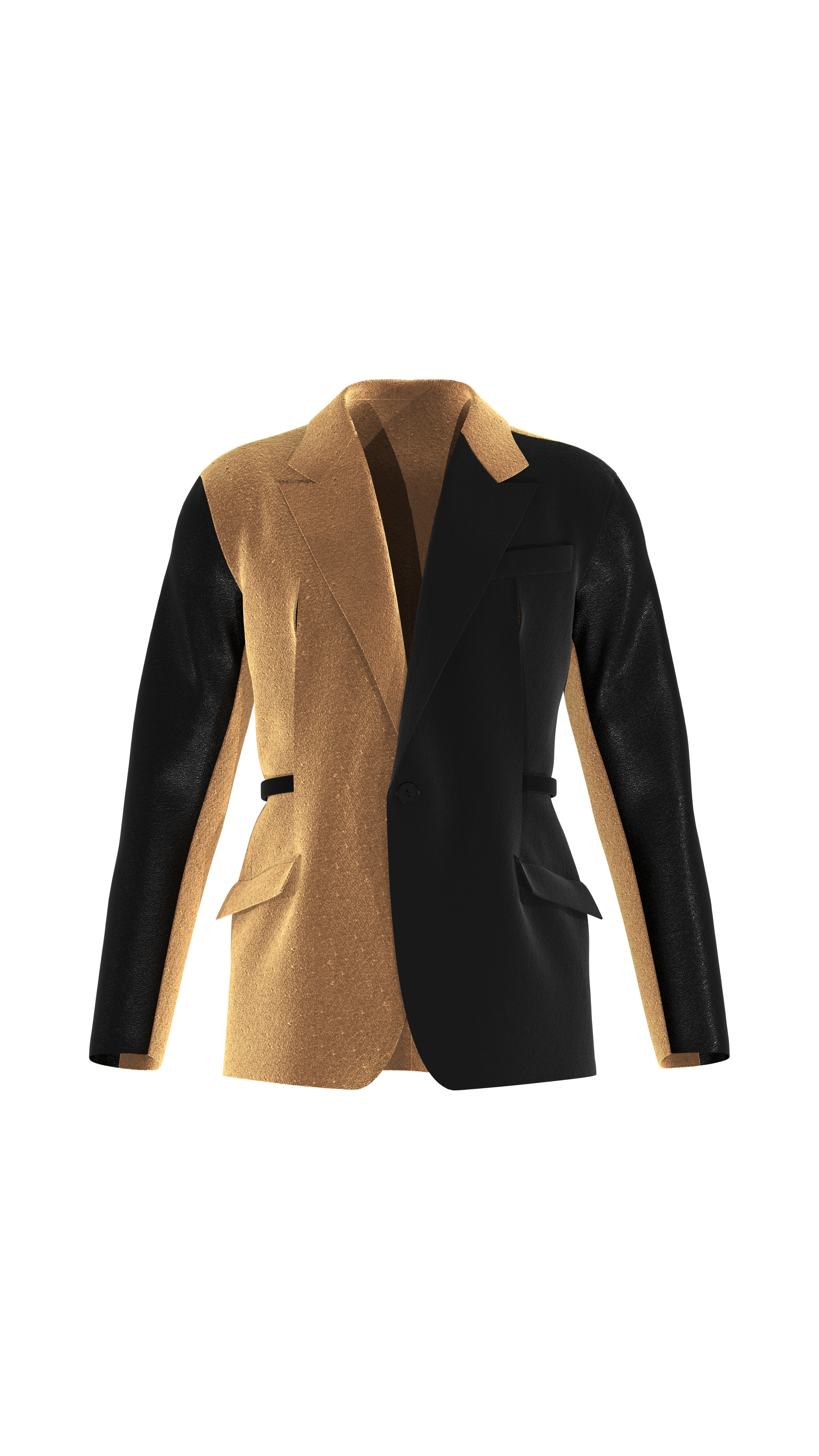 Duo Tone Cashmere and Lambskin Peak Jacket