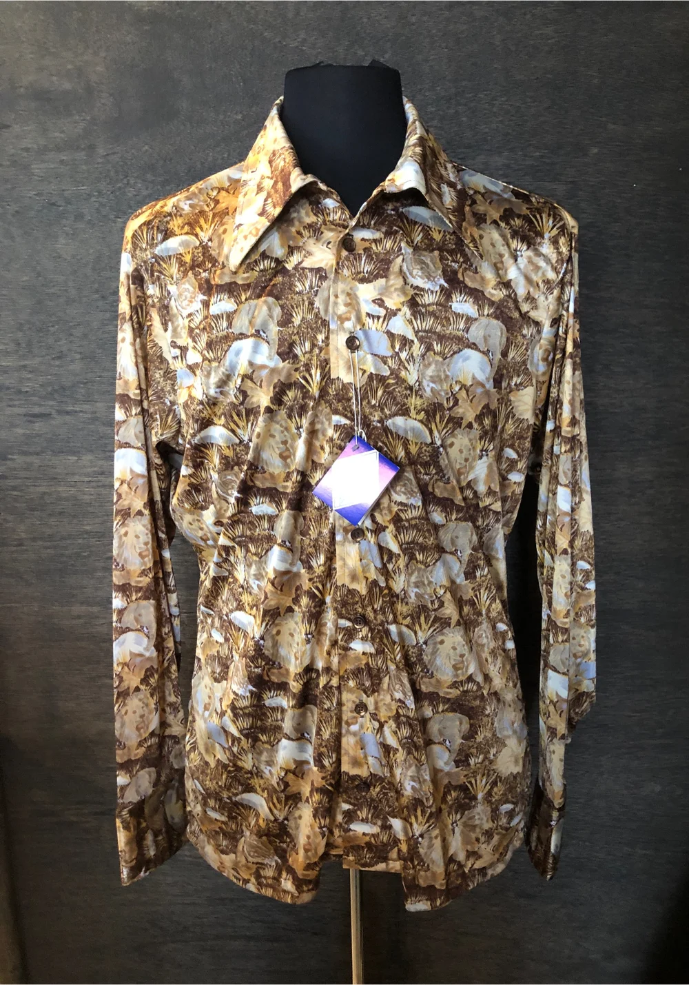 Vintage 1970's Deadstock Oleg Cassini by Burma Disco Shirt — Star