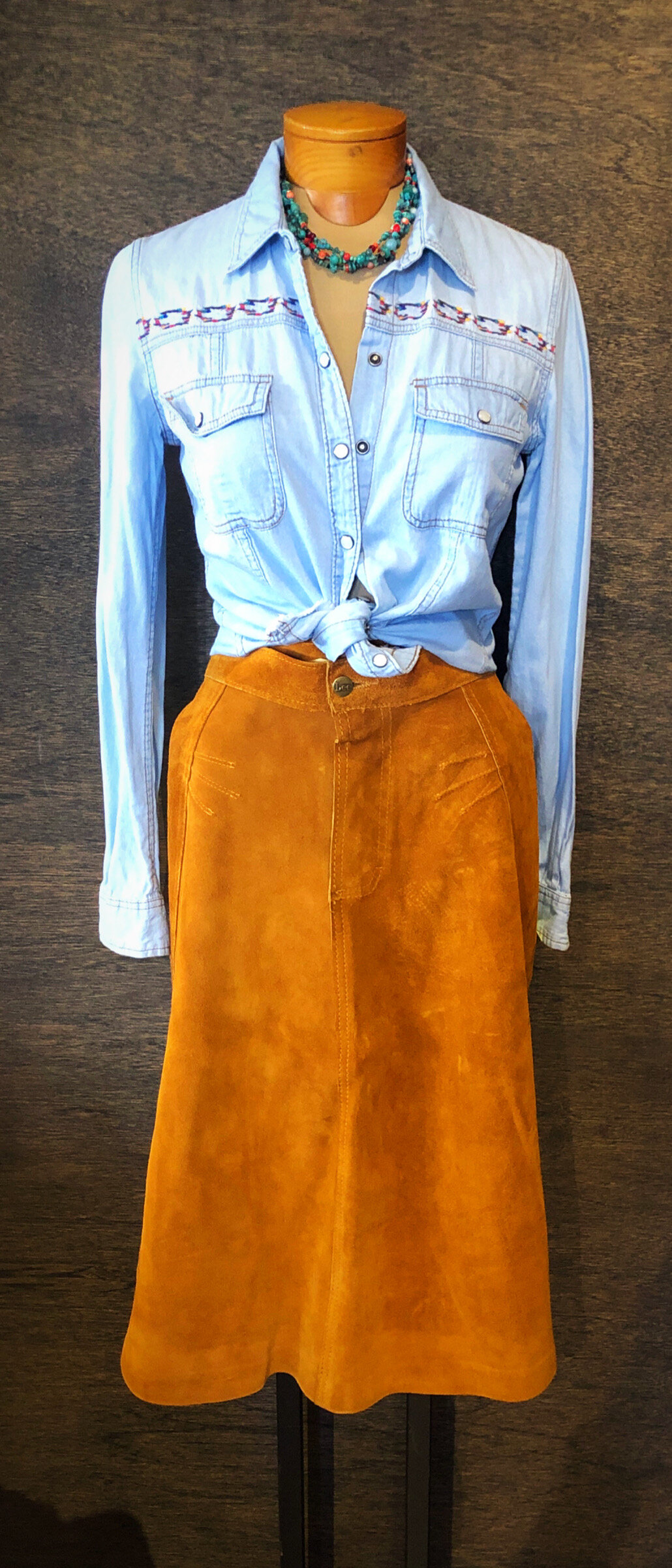 Vintage 1970's Lee Western Suede Skirt Suit — Star Struck Vintage