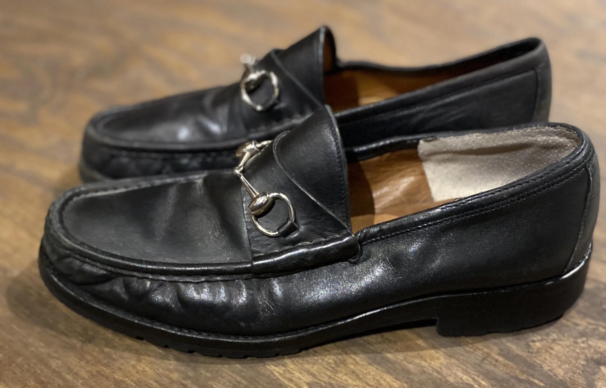 Authentic Vintage Black Gucci Loafers 