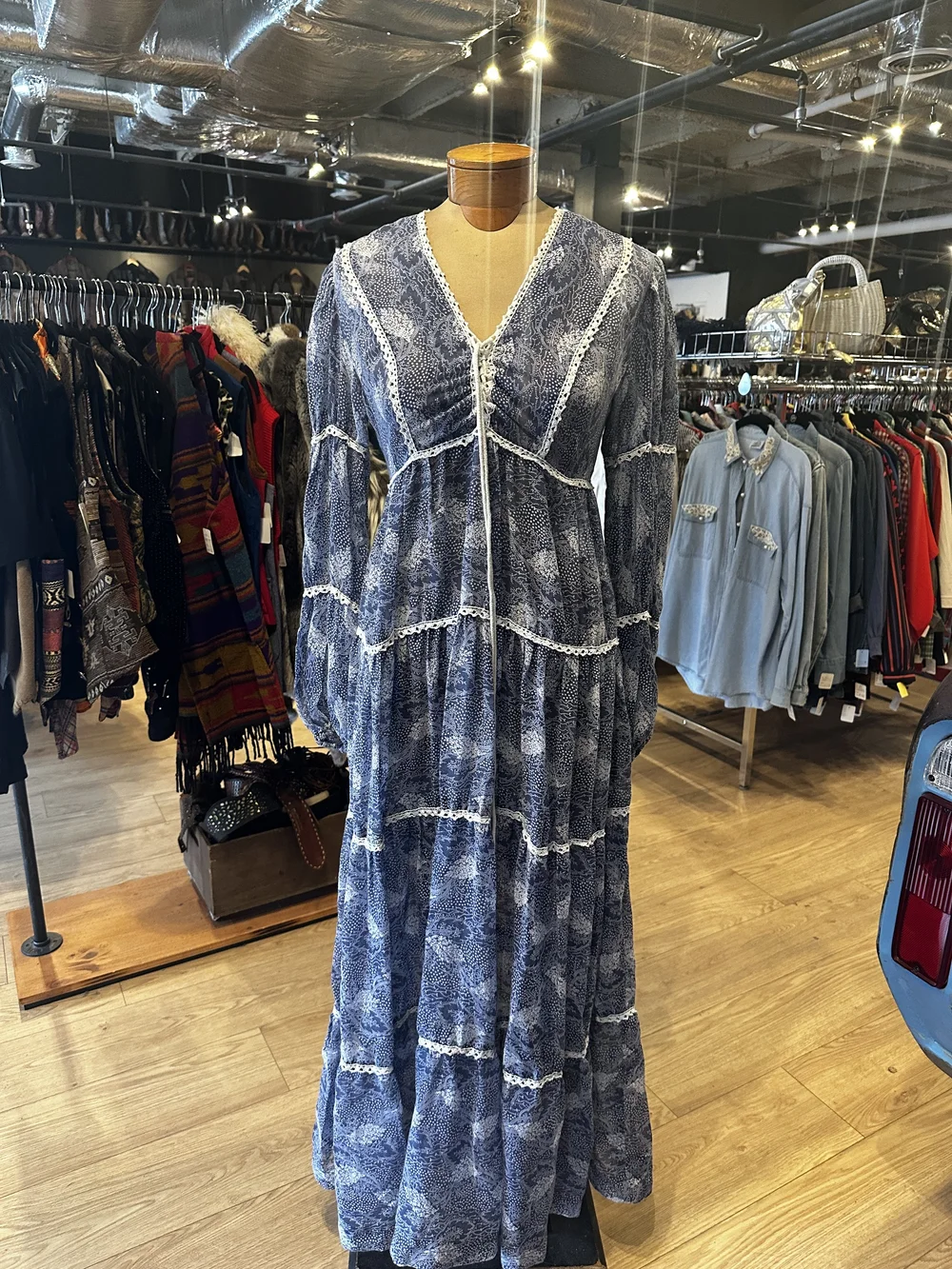 Vintage Gunne Sax Sheer Long Sleeve Maxi Dress  Star Struck Vintage