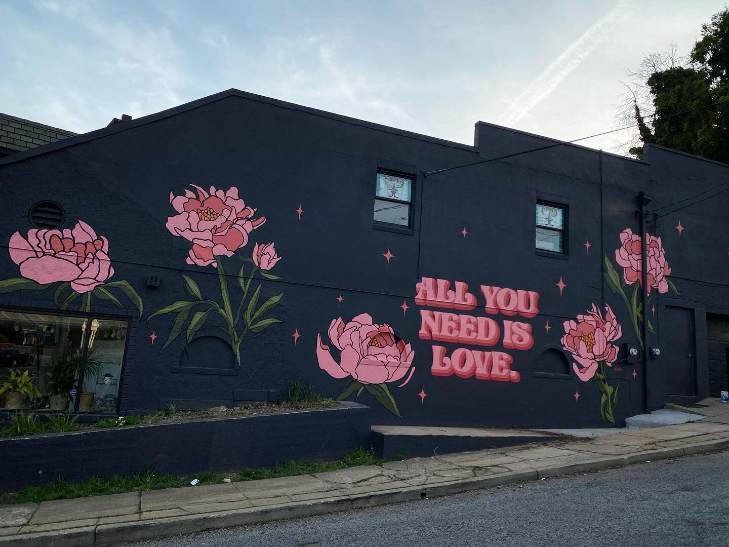 A mural created for @theflowercartbaltimore in the Hamilton neighborhood of Baltimore. Family owned and operated florist serving Baltimore since 1961! It was a pleasure to work with them. This project was initiated before the lockdown and it&rsquo;s 