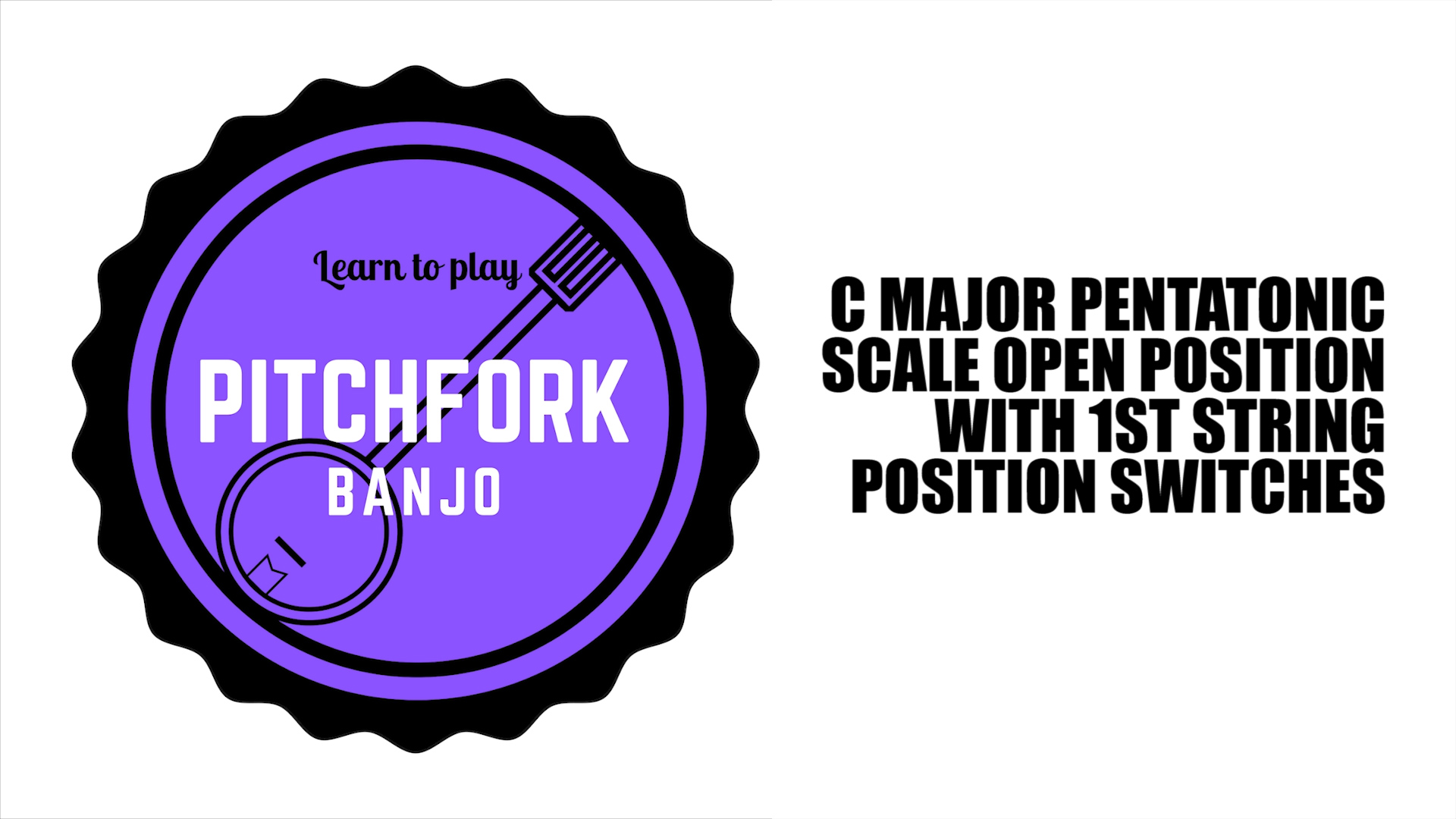 C Major Pentatonic Scale Open Position with 1st String Position Switches