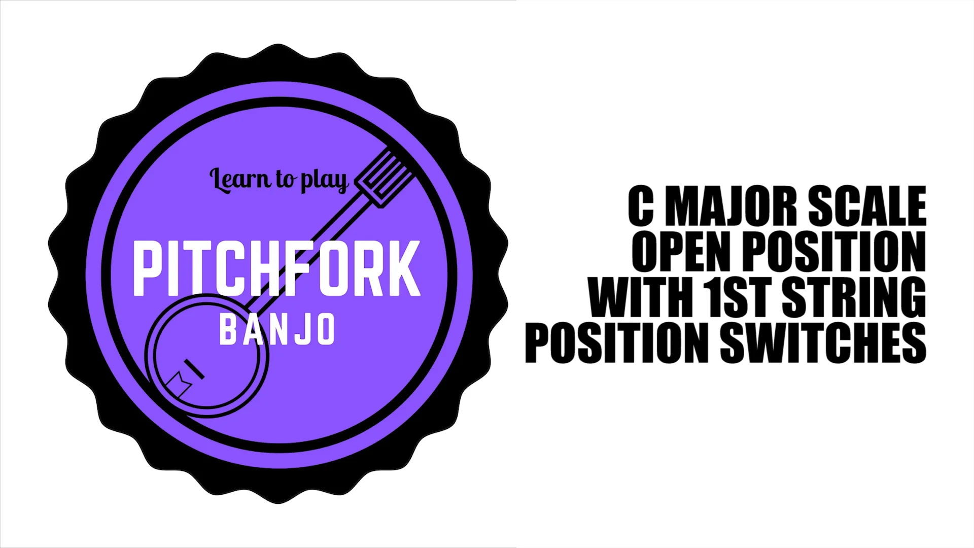 C Major Scale Open Position with 1st String Position Switches