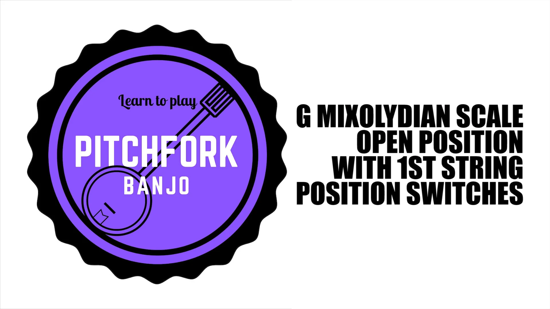 G Mixolydian Scale Open Position with 1st String Position Switches