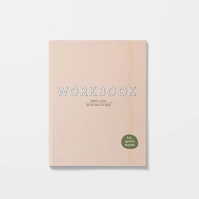 Our workbook gives you space to work through your grief. It provides prompts that will help you identify what you&rsquo;re feeling, itemize your to-do&rsquo;s, and give you space to tell your story. 
@sowhatnowrip #grief #loss #deathsucks