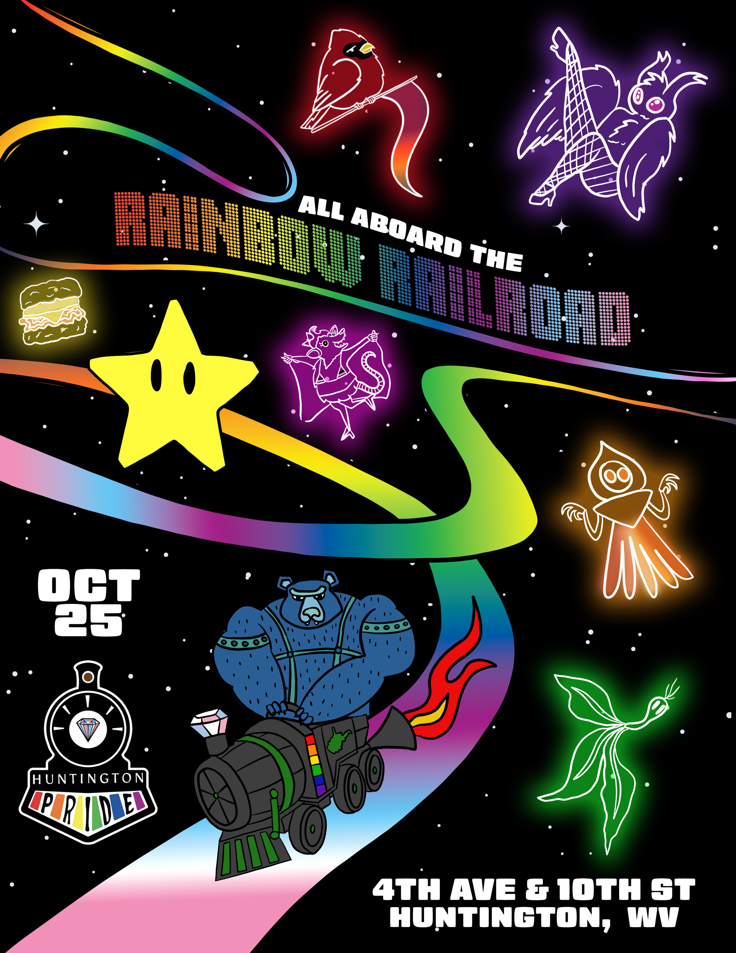 Huntington Pride Festival 2025 - All Aboard the Rainbow Railroad!