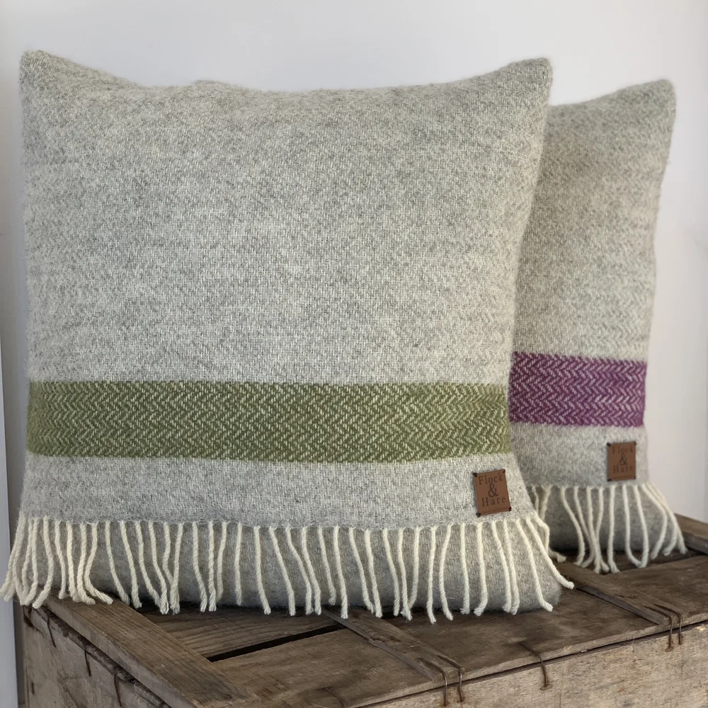 Herringbone Wool Cushion — Flock and Hare - Main Image