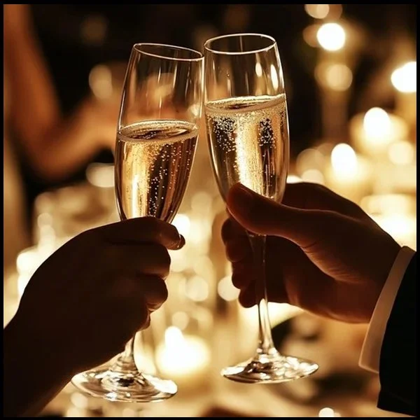 Champagne Flutes Toasting