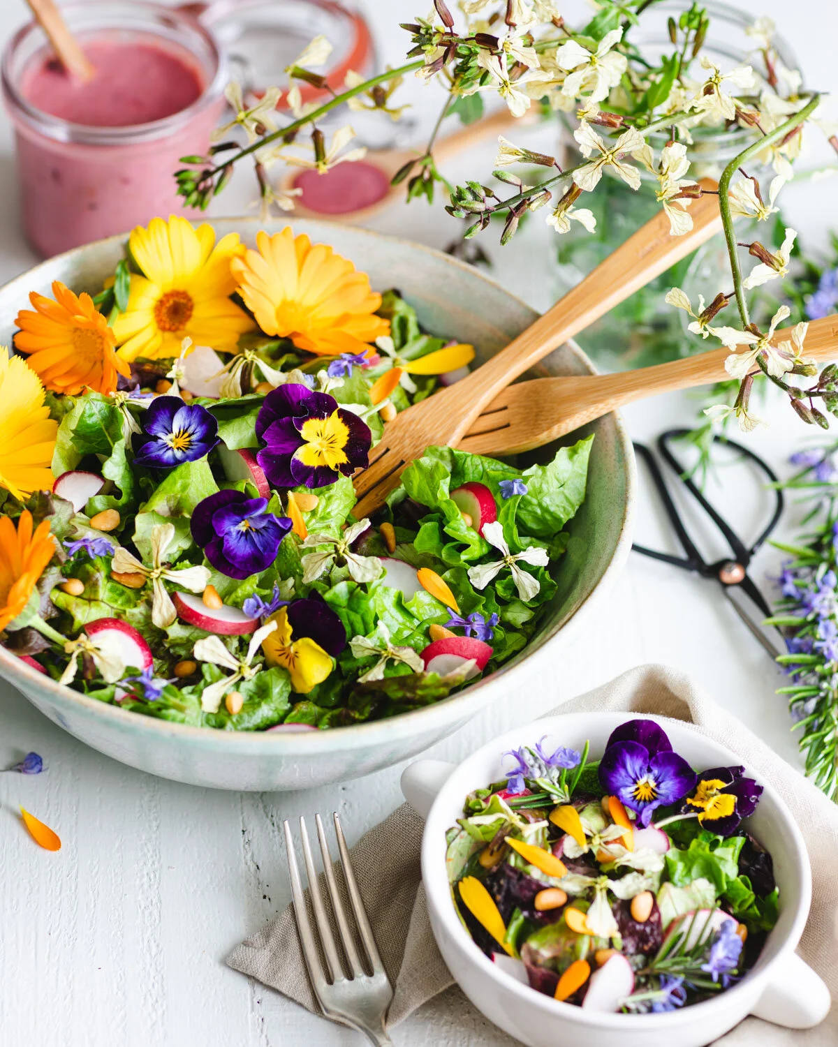 SisterLand Salad with Edible Flowers