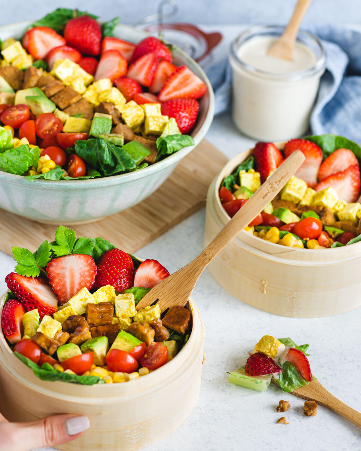 Vegan Cobb Salad with Strawberries 