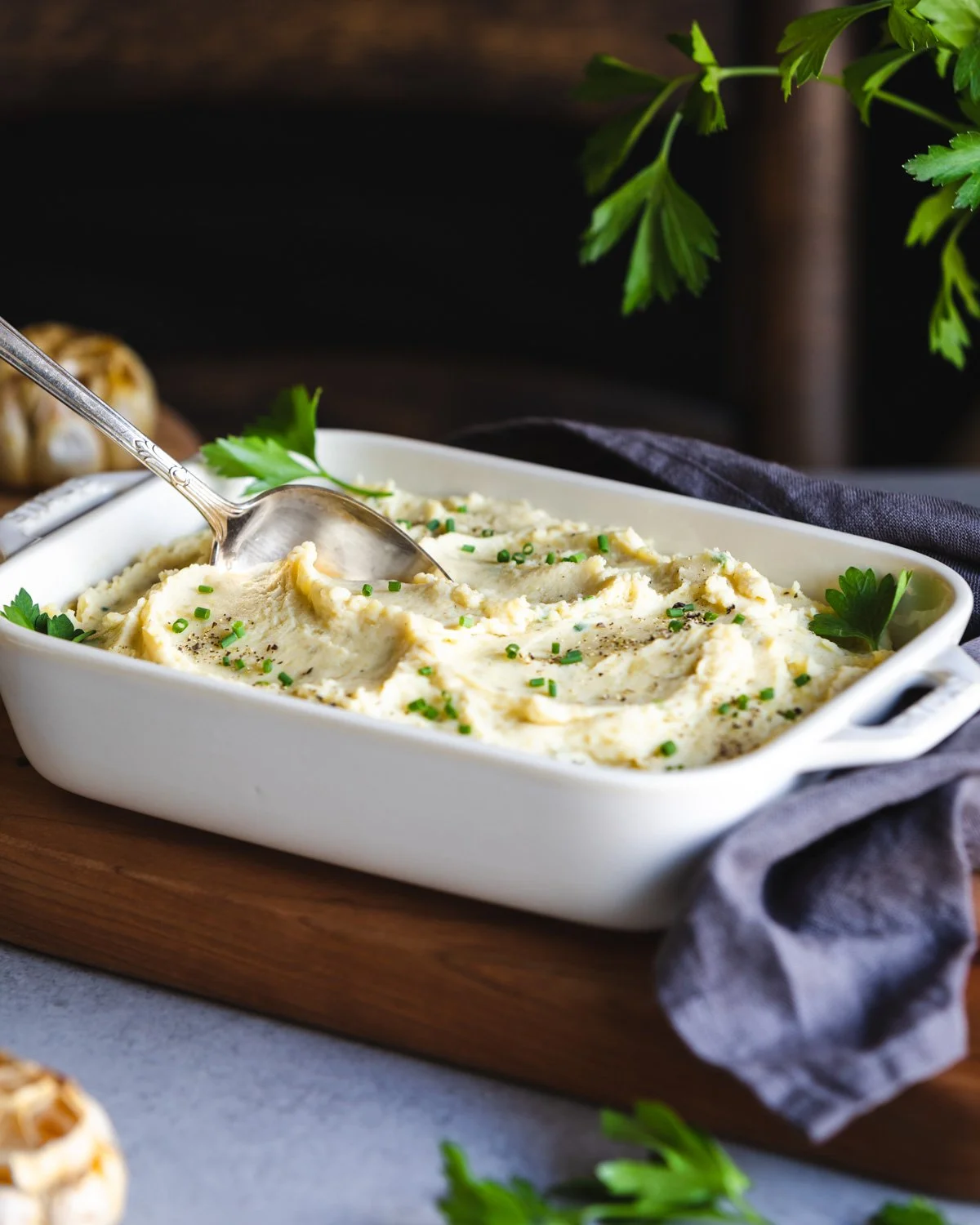 Vegan Roasted Garlic Mashed Potatoes 