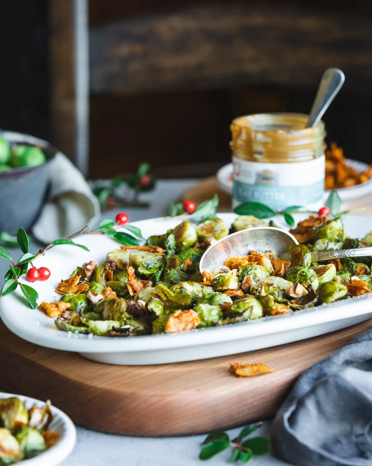 Roasted Brussels Sprouts with Coconut Bacon