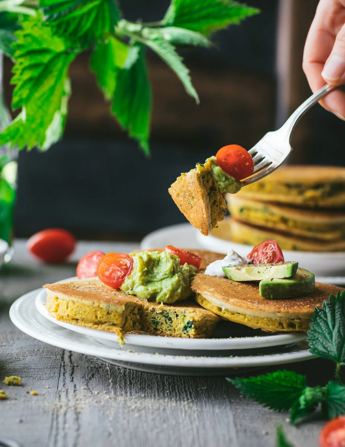 Savory Chickpea Nettle Pancakes