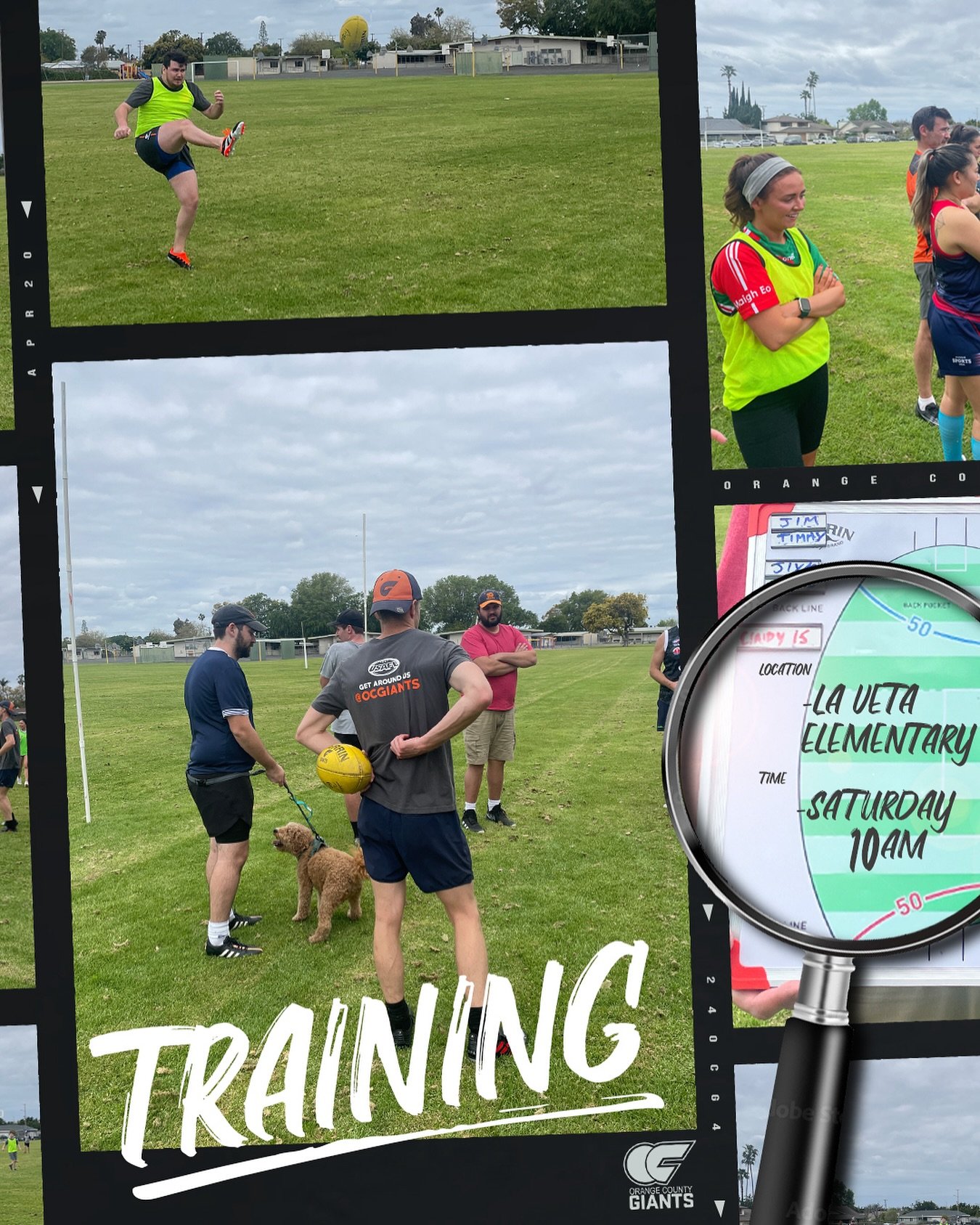 Giant main training before our road trip to Arizona and first game of season &lsquo;24! 🚌 🏜️🏉
&zwnj;
Again, for those interested in working on kicking technique there will be a Kick2Kick held at 9:30am prior to the start of training.
&zwnj;
10am S